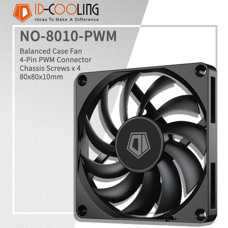 Esports Gaming Fan - ID-COOLING NO-8010-PWM 80MM ventilateur PC 800-3000